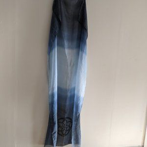 Ganz Lightweight Blue Ombre Scarf with Lotus Flower